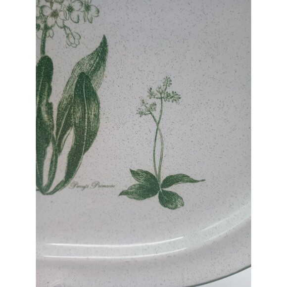 Vtg Noritake Botanical Mountain Flowers Oval Serving Platter Speckled 8343 - Picture 2 of 8